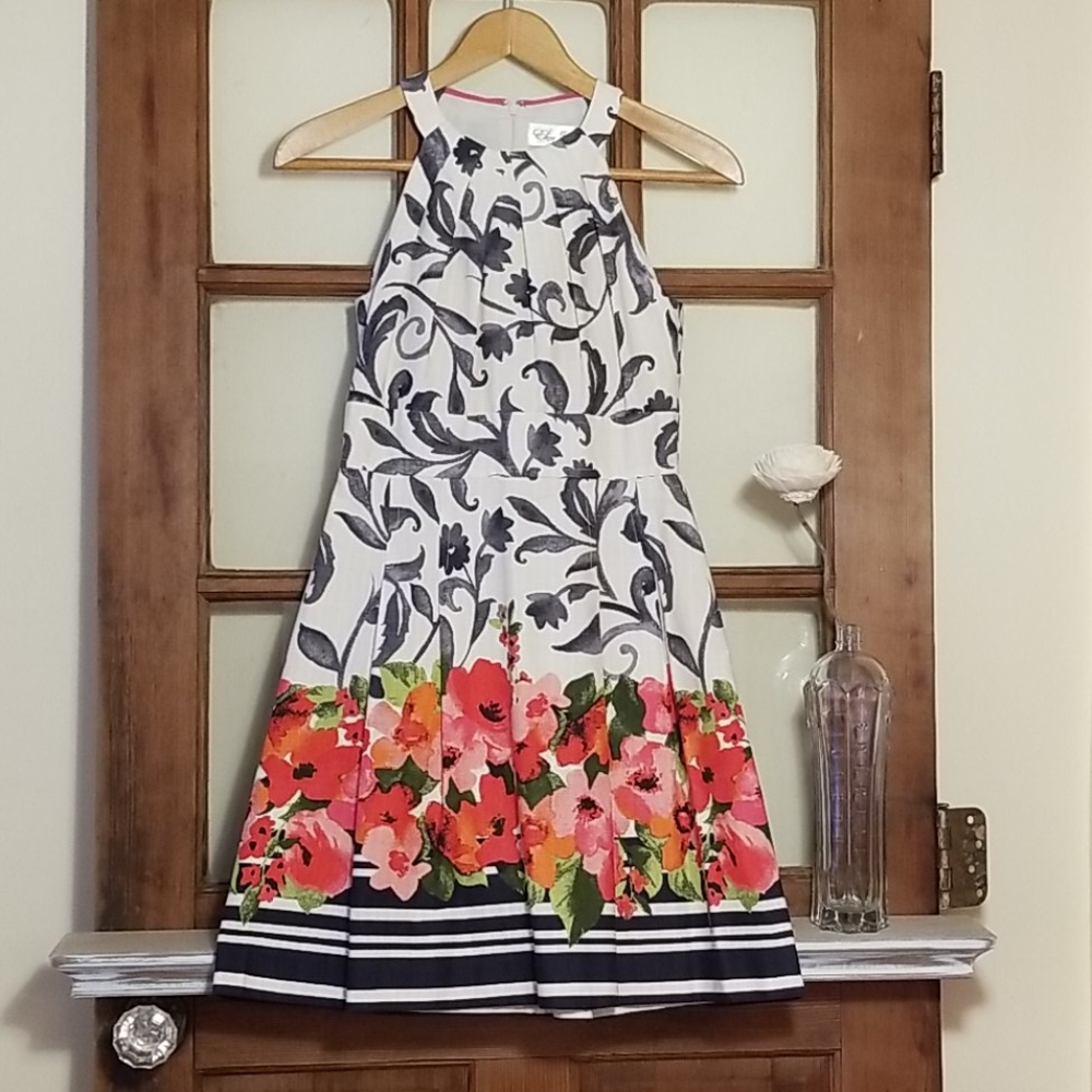 Eliza J Floral Midi Dress, Size 4